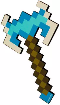 Боевой двойной топор 8Бит алмазный пиксельный (45 см)