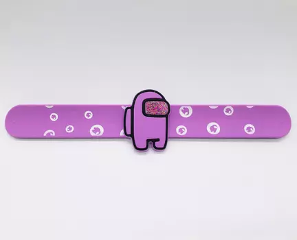 Браслет Among Us (фиолетовый пластиковый)