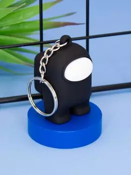 Брелок Among Us 3D (черный пластиковый)