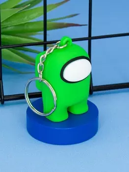 Брелок Among Us 3D (зеленый пластиковый)