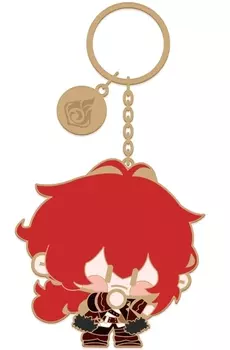 Брелок Genshin Impact: Chibi – Diluc (металлический)