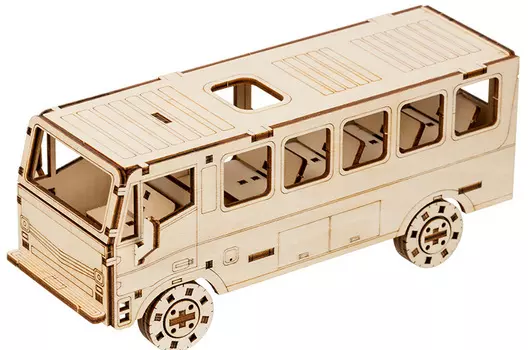 Деревянный 3D-пазл Автобус (BIR-005)