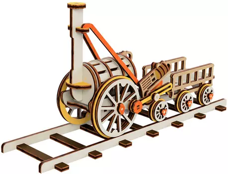 Деревянный 3D-пазл Первый паровоз (MW-3014)