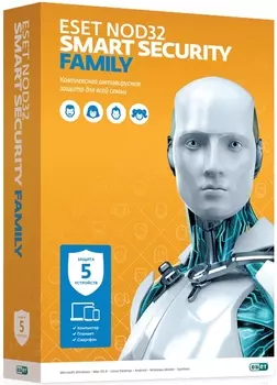 ESET NOD32 Smart Security Family. Продление (5 устройств, 1 год) [Цифровая версия] (Цифровая версия)