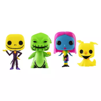 Фигурка Funko POP Disney: The Nightmare Before Christmas – Jack / Oogie / Sally / Zero (BLKLT) Exclusive (9,5 см) (4 шт)