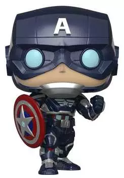 Фигурка Funko POP Games Marvel: Avengers Gamerverse – Captain America Bobble-Head (9,5 см)
