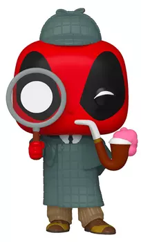 Фигурка Funko POP Marvel: Deadpool 30th – Sherlock Deadpool Bobble-Head (9,5 см)