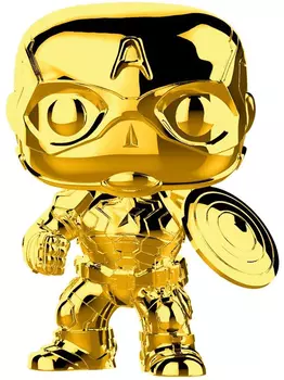 Фигурка Funko POP Marvel: The First Ten Years – Captain America Chrome Bobble-Head (9,5 см)