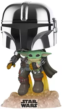 Фигурка Funko POP: Star Wars – Mandalorian With Grogu Bobble-Head (9,5 см)