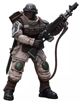 Фигурка Warhammer 40 000: Astra Militarum – Cadian Command Squad Veteran with Regimental Standard 1:18 (10,7 см)