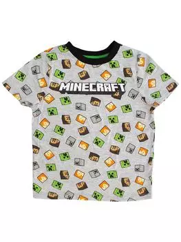 Футболка Minecraft – Heads (серая)