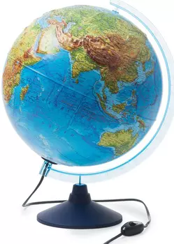 Глобус интерактивный физико-политический рельефный с подсветкой + очки (320 мм)