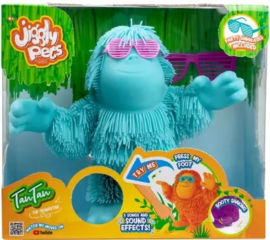 Игрушка Jiggly Pets Орангутан Тан-Тан интерактивная (голубая) (25 см)