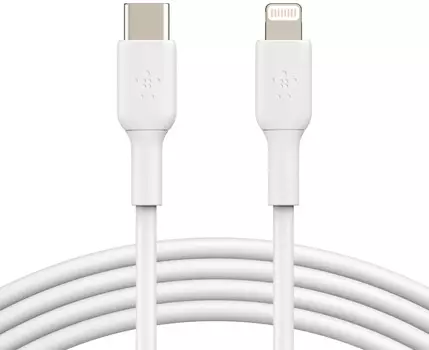 Кабель Belkin PVC BOOST CHARGE USB-C/Lightning, 1м (белый) (CAA003bt1MWH)
