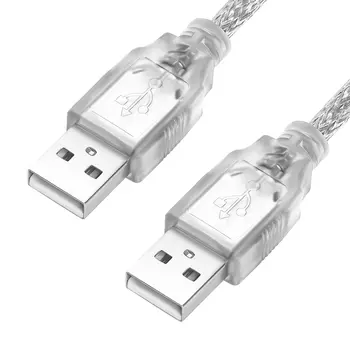 Кабель Greenconnect USB 2.0, AM/AM, 1.8 м (прозрачный) (GCR-UM3M-BB2S-1.8m)
