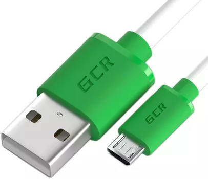 Кабель Greenconnect USB 2.0, AM/microB 5pin 1.5 м (белый, зеленые коннекторы) (GCR-51506)