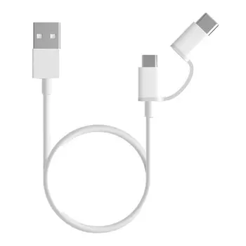 Кабель Xiaomi ZMI 2 in 1 Type-C Micro Usb 0.3m (White)