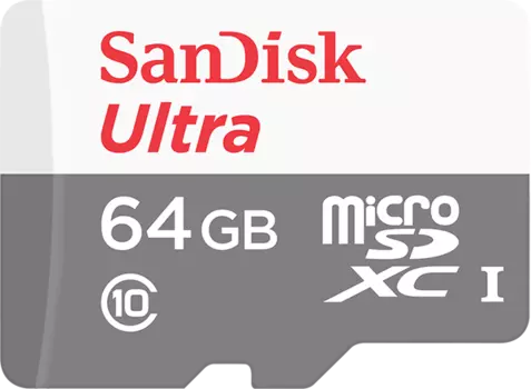 Карта памяти SanDisk microSD 64Gb (SDSQUNS-064G-GN3MN)