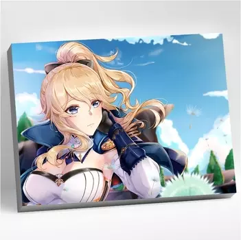 Картина по номерам Genshin Impact: Джинн 28 цветов (30 х 40 см)