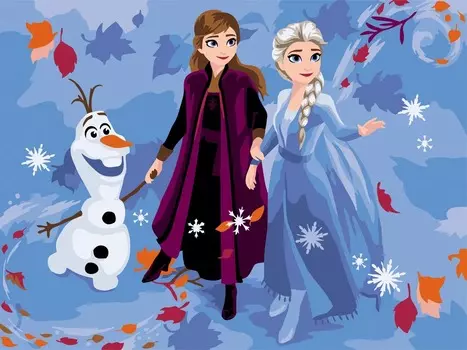 Картины по номерам на холсте Русская Живопись: Серия Холодное сердце – Волшебные друзья (30x40 см)