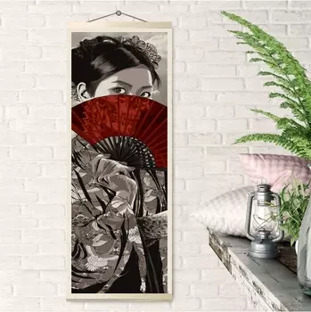 Картины по номерам Панно В японском стиле 10 цветов (35 х 88 см)