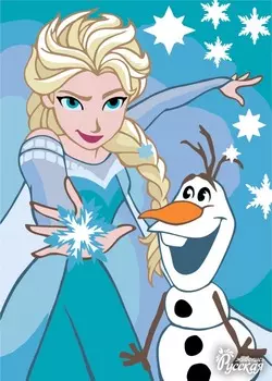 Картины по номерам Русская Живопись: Серия Холодное сердце – Эльза и Олаф (15х21 см)