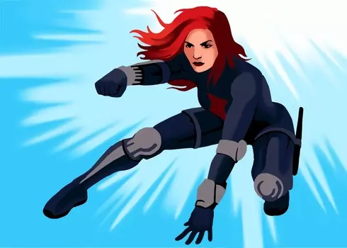 Картины по номерам Русская Живопись: Серия Мстители – Чёрная вдова (15х21 см)