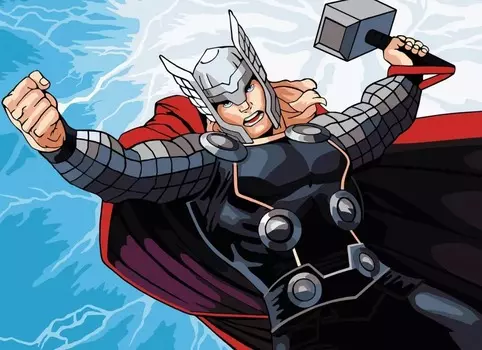 Картины по номерам Русская Живопись: Серия Мстители – Тор (30х40 см)