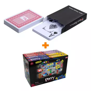 Карты для покера Poker Stars Красные + Конструктор Huggy Wuggy 33 детали Набор