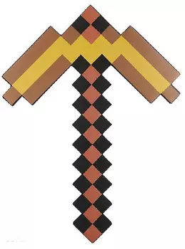 Кирка 8Бит пиксельная золотая (45 см)