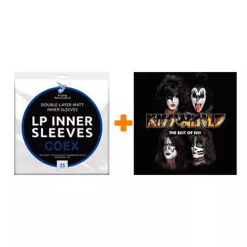 KISS Kissworld The Best Of Kiss 2LP + Конверты внутренние COEX для грампластинок 12" 25шт Набор