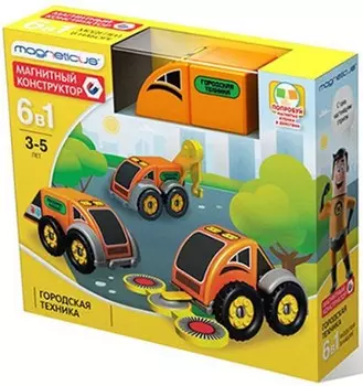 Конструктор 6в1: Городская техника магнитный (BLO-002-03)
