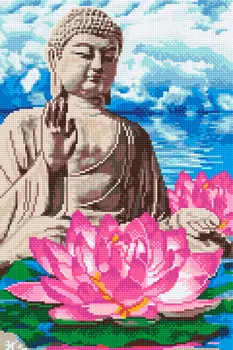 Кристальная мозаика Будда в лотосах (30х45см)