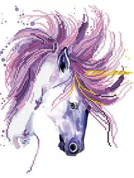 Кристальная мозаика Единорог (30х40см)