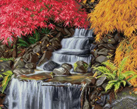 Кристальная мозаика Горный водопад (50х40см)