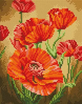 Кристальная мозаика Красные маки (22х28см)