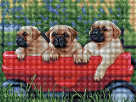 Кристальная мозаика Мопсы (40х30см)