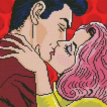 Кристальная мозаика Поцелуй Поп-арт (30х30см)