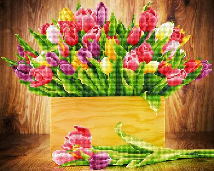 Кристальная мозаика Тюльпаны (50х40см)