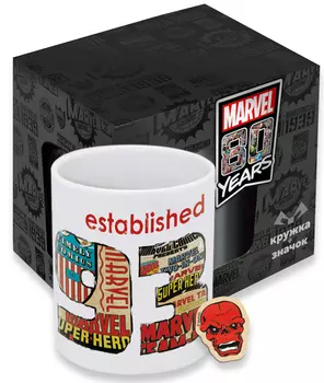 Кружка Marvel: 80 Years Marvel Knights 1993 + значок в ассортименте