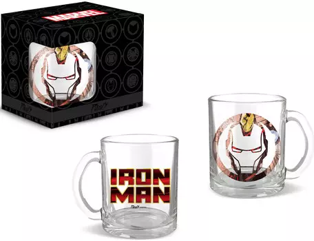 Кружка Марвел: Железный Человек / Marvel: Iron Man (стеклянная, 320 мл)