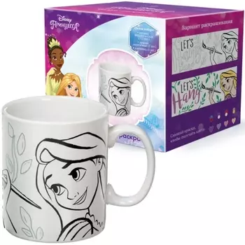 Кружка Принцессы: Рапунцель + краски и кисточка (325 мл, керамика)