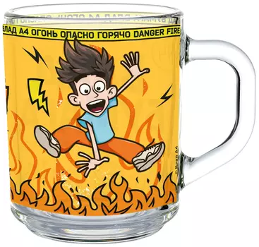 Кружка Влад А4: Огонь – Дизайн 1 (230 мл / стекло)