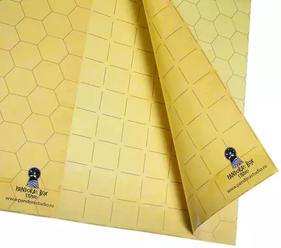 Мат игровой Старая карта вусторонний ламинированный (гексы + клетка)