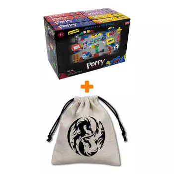 Мешочек для хранения Два дракона льняной 10,5х13см + Конструктор Huggy Wuggy 33 детали Набор