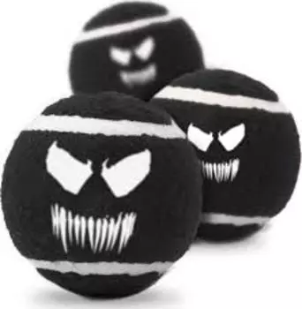 Мячик теннисный для животных Venom / Веном Чёрный (3 шт.)