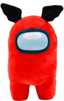 Мягкая игрушка Among Us красная с ушками (30 см)