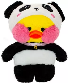 Мягкая игрушка Lalafanfan Duck в кигуруми Панда желтая (30 см)