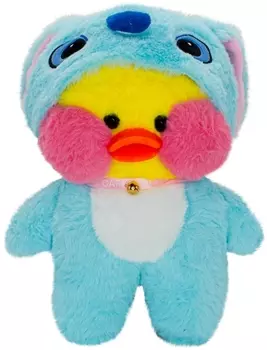 Мягкая игрушка Lalafanfan Duck в кигуруми Стич желтая (30 см)