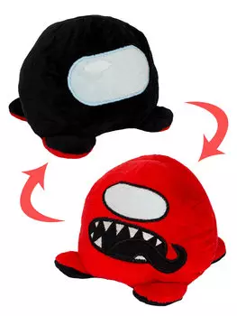 Мягкая игрушка-перевертыш Among Us красно-черная